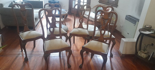 Juego De 6 Sillas Antiguas Estilo Chippendale