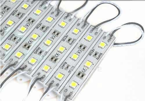 Kit X 10 Modulo 3 Led Piraña Blanco,rojo,amarillo,azul,verde