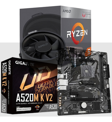 Kit Gamer Ryzen 5 4600g ( Placa Mãe + Processador + Cooler )