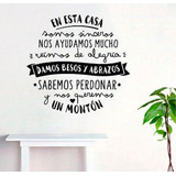 Vinilo Decorativo Pared Frases De La Casa Normas 90x90cm