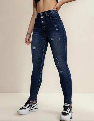 Pantalón De Mezclilla Skinny Mujer Con Levantacola