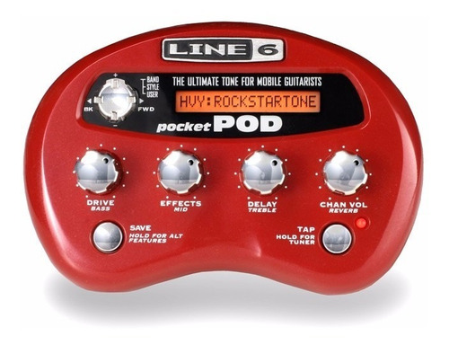 Line 6 Pocket Pod Multiefectos Para Guitarra Color Rojo