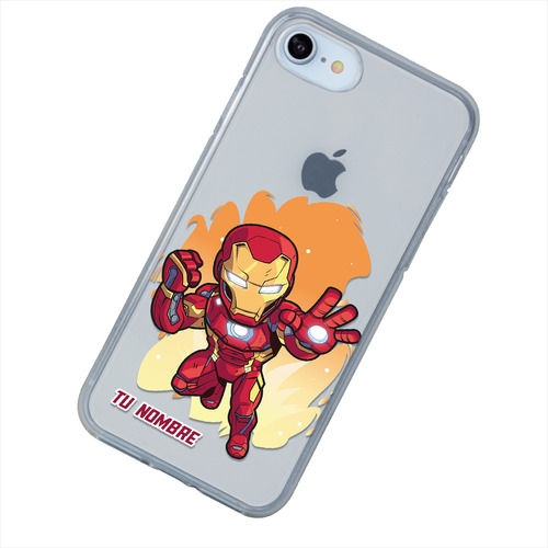 Funda Para iPhone Iron Man Marvel Personalizada Tu Nombre