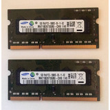 2 Memorias De 1gb Samsung Ddr3 Pc3-10600s 1333 Mhz Sodimm