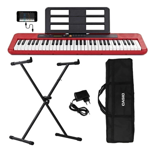 Kit Teclado Musical Casio Tone Ct S200 App + Capa + Suporte