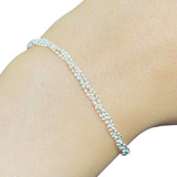 Pulsera Trenzada Bolitas Facetadas De Plata925 Ps060