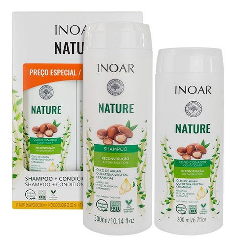 Kit Duo Shampoo Acondicionador Nature Reconstrucción Inoar 