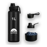 Botella De Agua Termica 1 Litro Inoxidable + Compartimiento