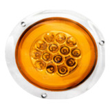 Plafon Redondo 14 Leds Con Gel 4  10-30v Luz Ambar 