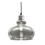 Colgante Vintage Vidrio Fume Plata Moderno Apto Led Mks Sf