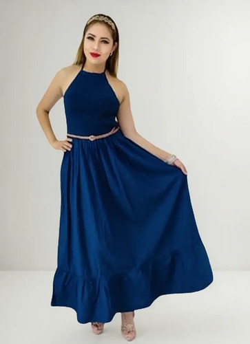 Vestido Largo Elegante De Mezclilla