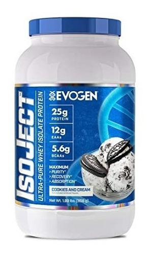 Proteina Aislada Evogen Isoject Ultra Pure Whey 1.8 Libras Sabor Cookies And Cream 1.89 Lbs