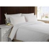 Duvet Queen Sateen Stripe + 2 Fundas De Almohadón Blanco