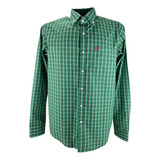 Camisa Manga Longa Txc Verde Xadrez Para Cavalgada Algodão