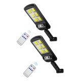 2 Lamparas Solar Led Pared Exterior Sensor 3 Modos Control 