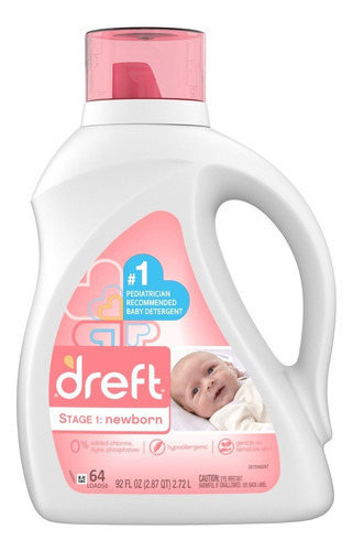 Detergente Dreft Concentrado Para Bebe 64ld 2,72lt