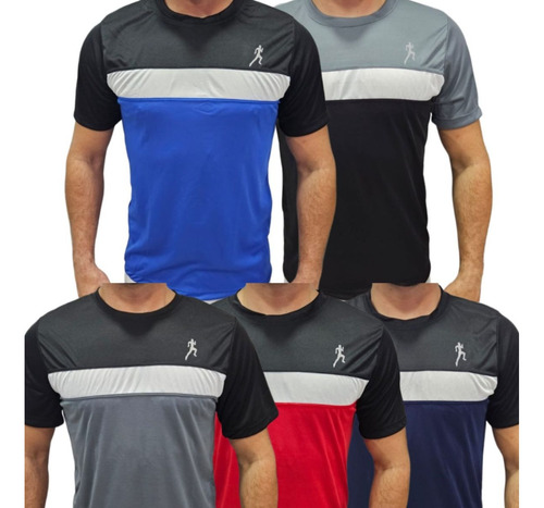 Kit 3 Camisetas Camisas Masculinas Dry Fit Refletiva Recorte