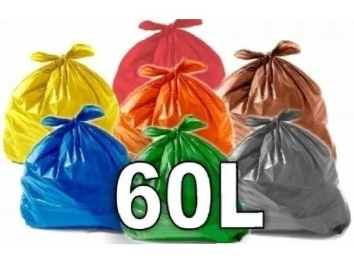 Saco De Lixo Colorido 60 Litros P6 C/ 50 Uni (reforçado)