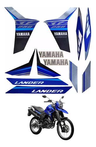 Faixa Jogo Adesivo Xtz 250 Lander 2021 / 2022 Jotaesse 