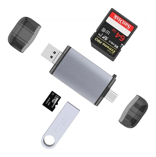 Lector De Memorias Sd Micro Sd Y Otg Tipo C 3 En 1