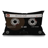 Funda De Almohada De Casete De Audio Retro, Reproductor...