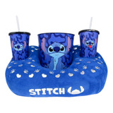 Kit Pipoca 2 Copos Disney Lilo Stitch Almofada Zona Criativa Cor Azul