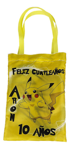 5 Dulceros Pikachu Pokémon Personalizados Bolsita