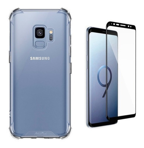 Kit Case Capa Anti Queda Para Galaxy S9 + Pelicula 3d