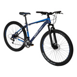 Bicicleta Mtb Overtech R29 Acero 21v Freno A Disco Pp Color Azul/azul/blanco Tamaño Del Cuadro L