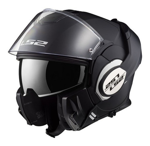 Casco Rebatible Ls2 399 Negro Mate Valiant Matt Black