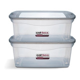 Caja  Plástica Megacol Tapa C/trabas 48 Lts Colombraro X 2 U