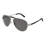 Cartier Ct0101s 002 Aviator Plata Gris