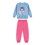 Pijama Infantil Feminino Longo Flanelado Azul Ursinha Malwee