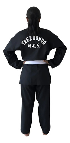 Kimono Dobok Taekwondo Brim Leve Preto Adulto - Homologado | Frete grátis