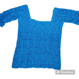 Blusa Azul Crochê 
