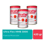 Ultraflex Hmb 3000 Para Fuerza Muscular 420g Pack X3