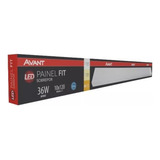 Kit 6 Painel Fit Led De Embutir 36w Retangular Avant 120cm