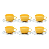 Conjunto De Chá Com 12 Peças Unni Siciliano 092960 - Oxford Cor Amarelo