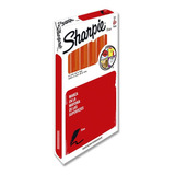 Marcador Permanente Sharpie Naranja Punto Fino 6 Pzs