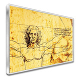 Quadro Homem Vitruviano Rascunho Da Vinci C/moldura