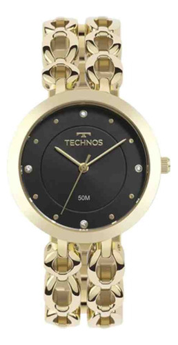 Relógio Technos Elos Dourado Preto Feminino 2035mwl/1p