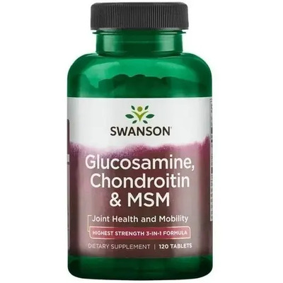 Glucosamina Condroitina Msm Swanson 120 Tabs com 1800mg por porção. | Frete grátis