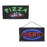 Pack De Anuncio Letrero Luminoso De Led Pizza+ Abierto