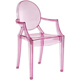 Silla De Comedor Transparente De Casper, Plstico, Rosado