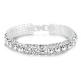 Pulsera De Plata 925 Para Dama Mujer Elegante Circón Cristal