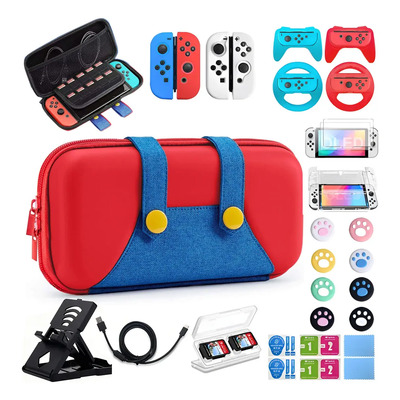 Estuche Kit De Accesorios Nintendo Switch Oled 36 En 1,1*funda De Viaje, 2*protector De Pantalla Vidrio, 1*carcasa Transparente, 2 * Mango Del Volante, 2 * Controlador De Juego | MercadoLibre