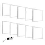 Kit 10 Painel Plafon Sobrepor 36w 40x40 Quadrado Branco Frio