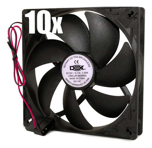 Kit 10 Cooler 14cm 140mm C/ Rolamento Gabinete Desktop Fonte