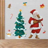 Adesivo Decorativo Natal Papai Noel, Arvore P/ Parede, Vidro