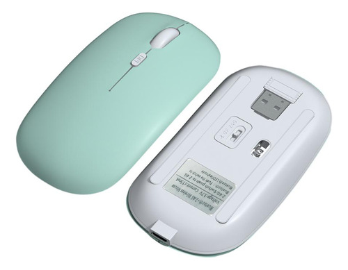 Mouse De Modo Duplo Sem Fio Bluetooth Recarregável Portátil Cor Modelo De Carregamento De Modo Duplo: Verde Claro